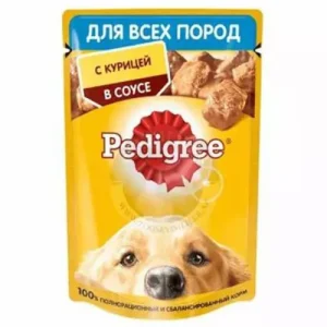 پوچ سگ بالغ پدیگری با طعم مرغ در سس